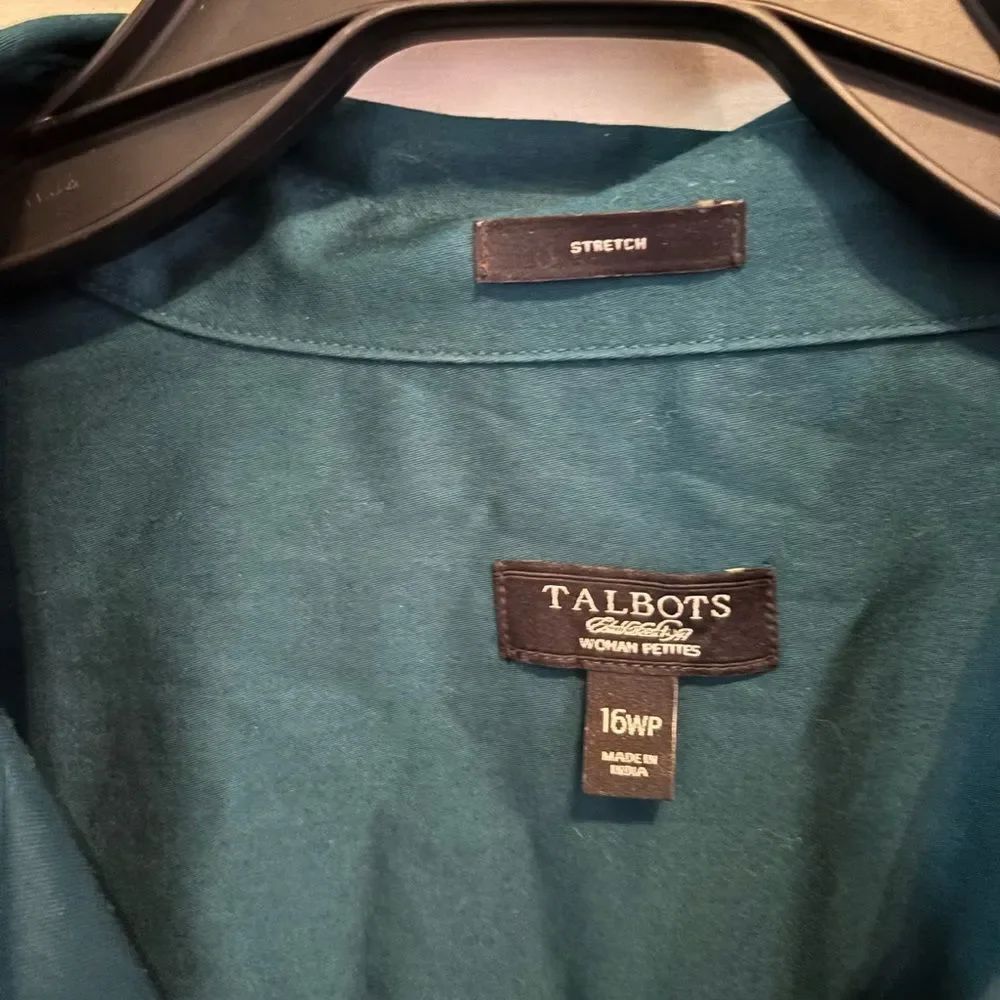 Talbots Green Button-Up Shirt - Picture 4 of 5